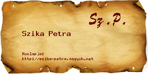 Szika Petra névjegykártya
